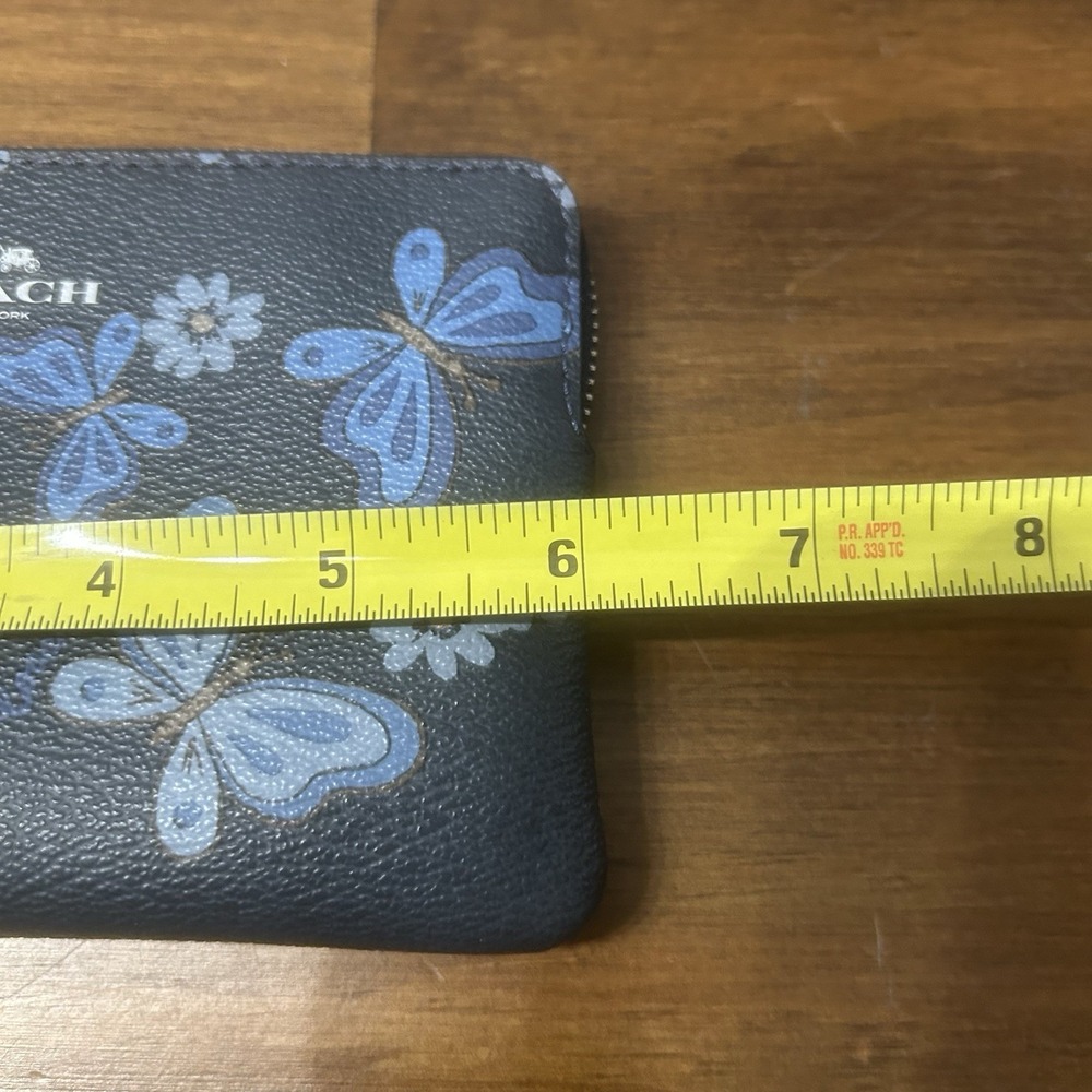 Coach Corner Wristlet Lovely Butterfly Floral Midnight Navy CH716 Limited Edit. - Picture 11 of 12